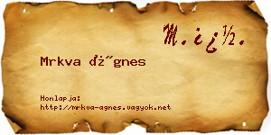 Mrkva Ágnes névjegykártya